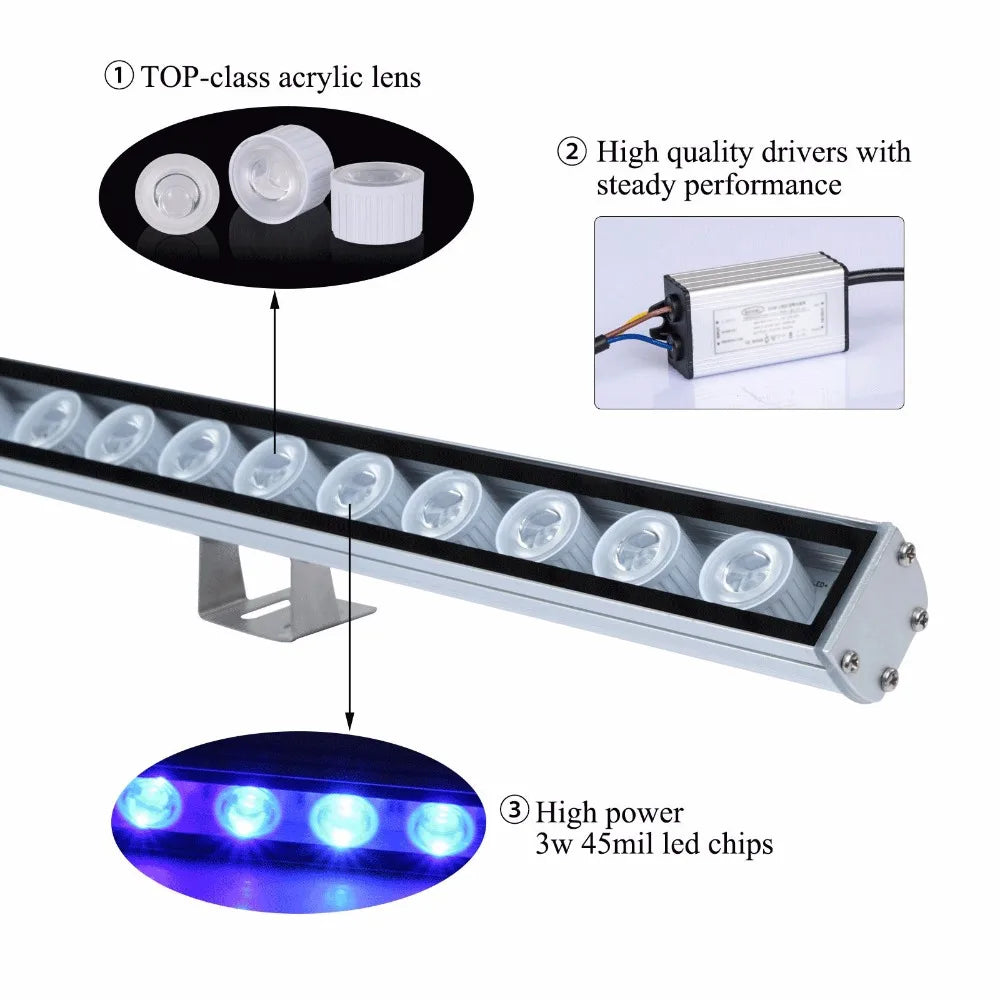 Populargrow 54W / 81W / 108W LED Aquarium Light – 470nm Blue Spectrum LED Strip for Coral Reef & Marine Fish Tanks