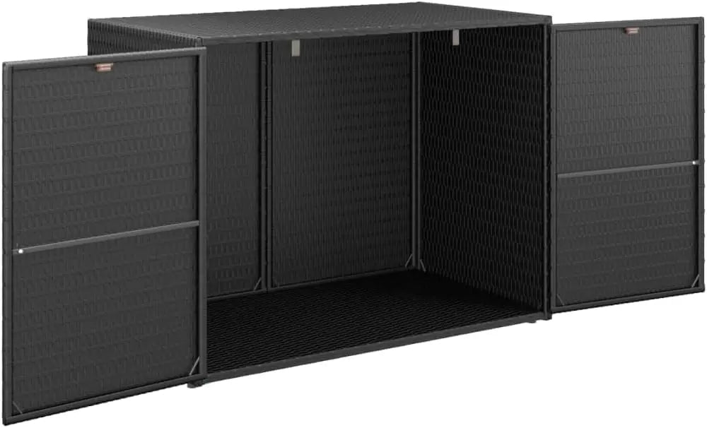 Garden Storage Cabinet with Solid Acacia Wood Doors – Outdoor Tool Chest with Powder-Coated Steel Frame, 39.4" x 21.9" x 31"