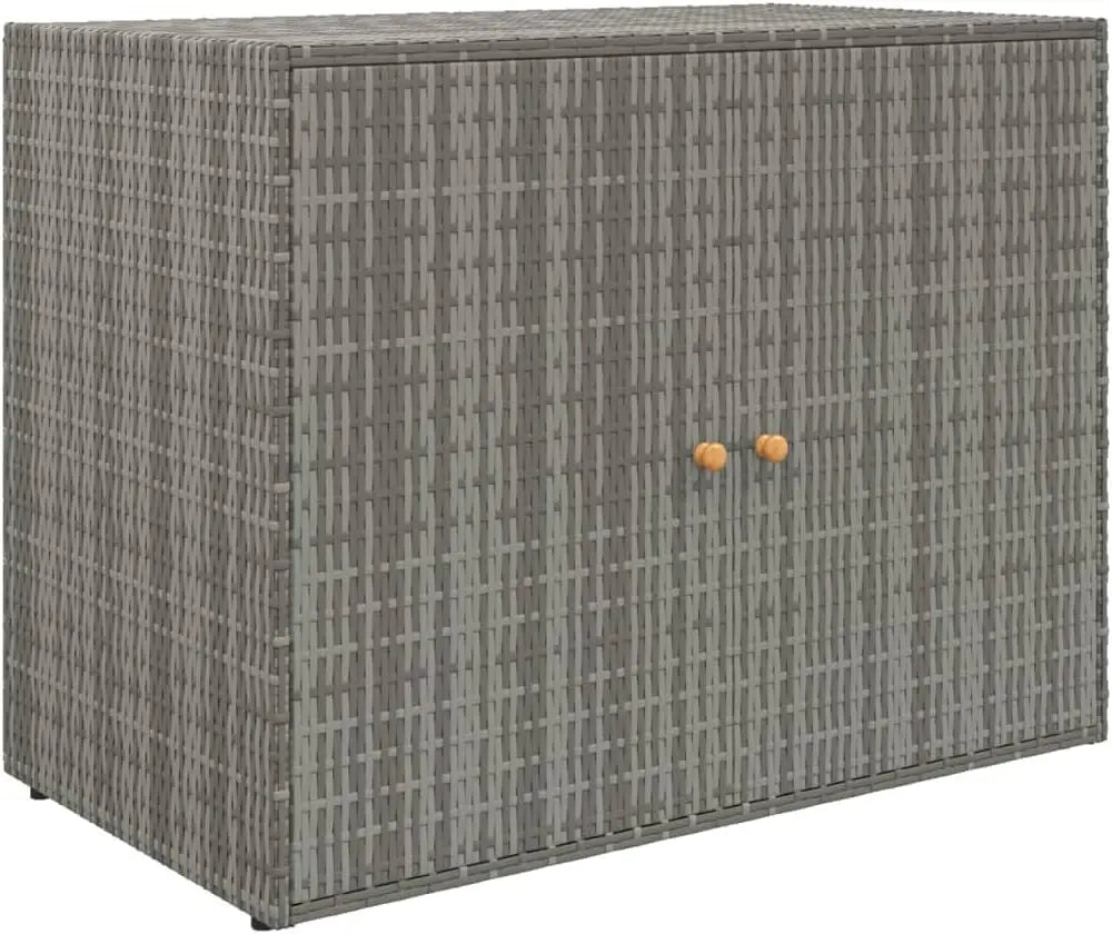 Garden Storage Cabinet with Solid Acacia Wood Doors – Outdoor Tool Chest with Powder-Coated Steel Frame, 39.4" x 21.9" x 31"