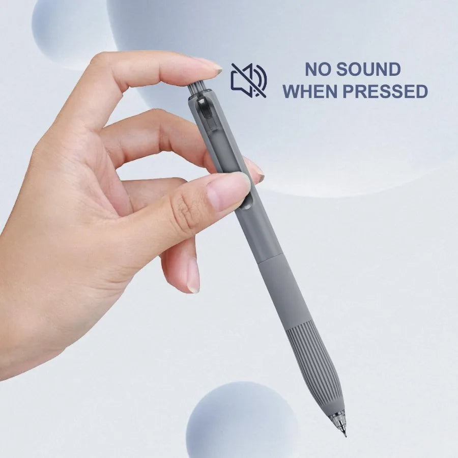 12-Pack Retractable Gel Pens - 0.5mm Fine Point Black Ink for Smooth