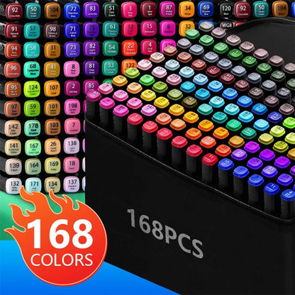 Dual-Tip Alcohol Markers – Vibrant, Permanent Colors for Art, School & Gifting