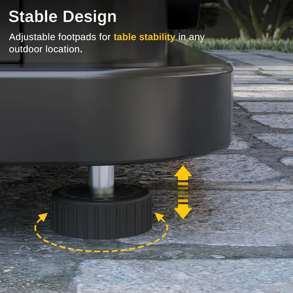 28'' Propane Fire Pit Table – 50,000 BTU Outdoor Gas Fire Pit for Patio, Deck, or Garden – CSA Certified Steel Fire Table