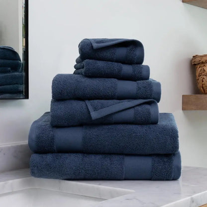 6 Piece Cotton Bath Towel Set Luxury Soft Fade Resistant Low Linting Machine Washable Hotel Quality Towels Home Bathroom