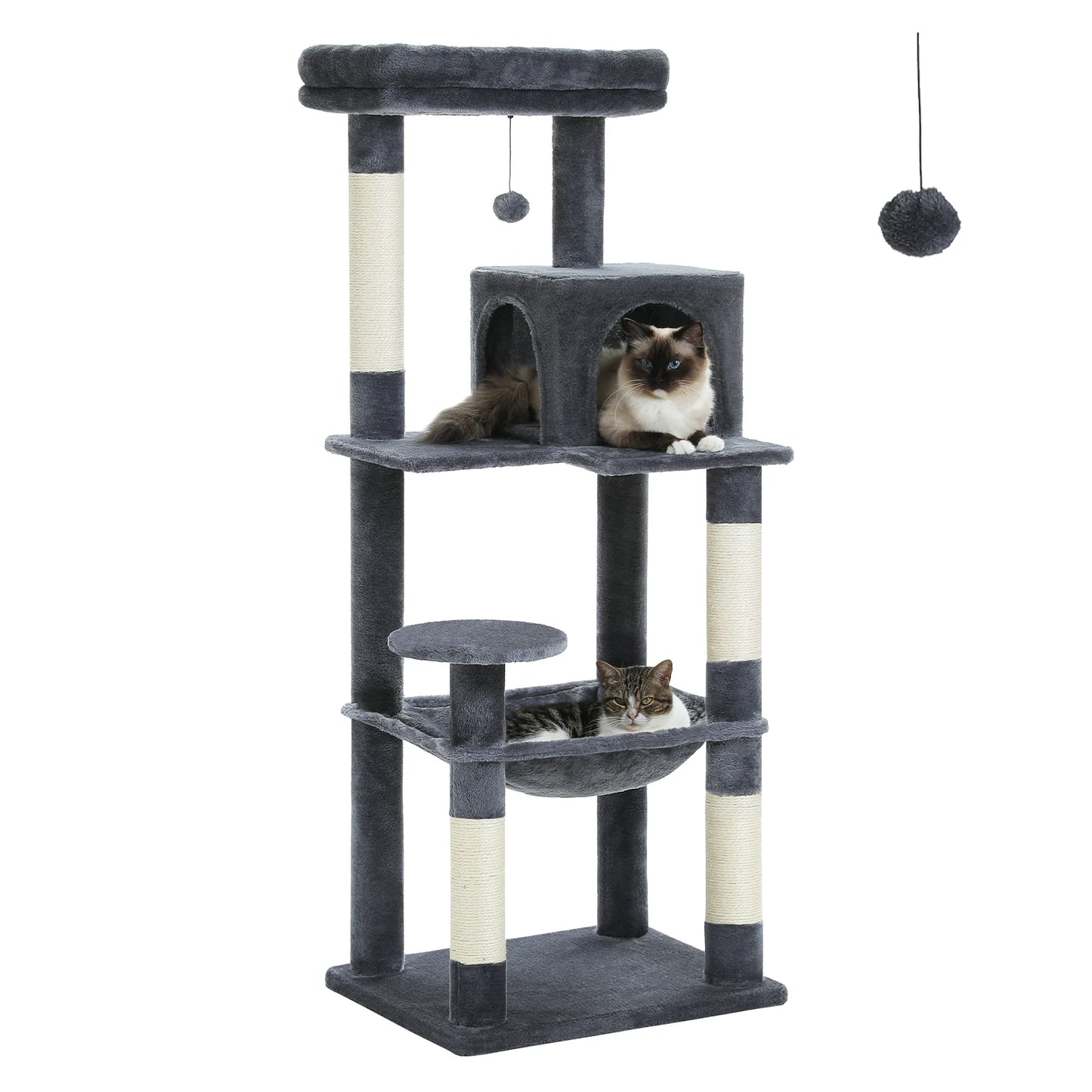 Multi-Level Indoor Cat Tree – Large Cat Tower with Sisal Scratching Posts, Spacious Condo, Toys & Scratcher – Available in 6 Colors