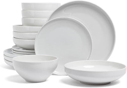 Coupe 16-Piece Porcelain Dinnerware Set – Modern Everyday Essentials