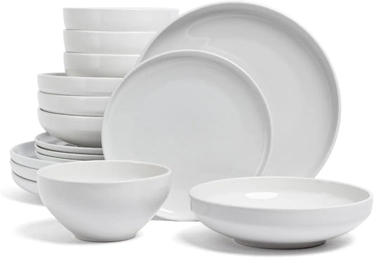 Coupe 16-Piece Porcelain Dinnerware Set – Modern Everyday Essentials