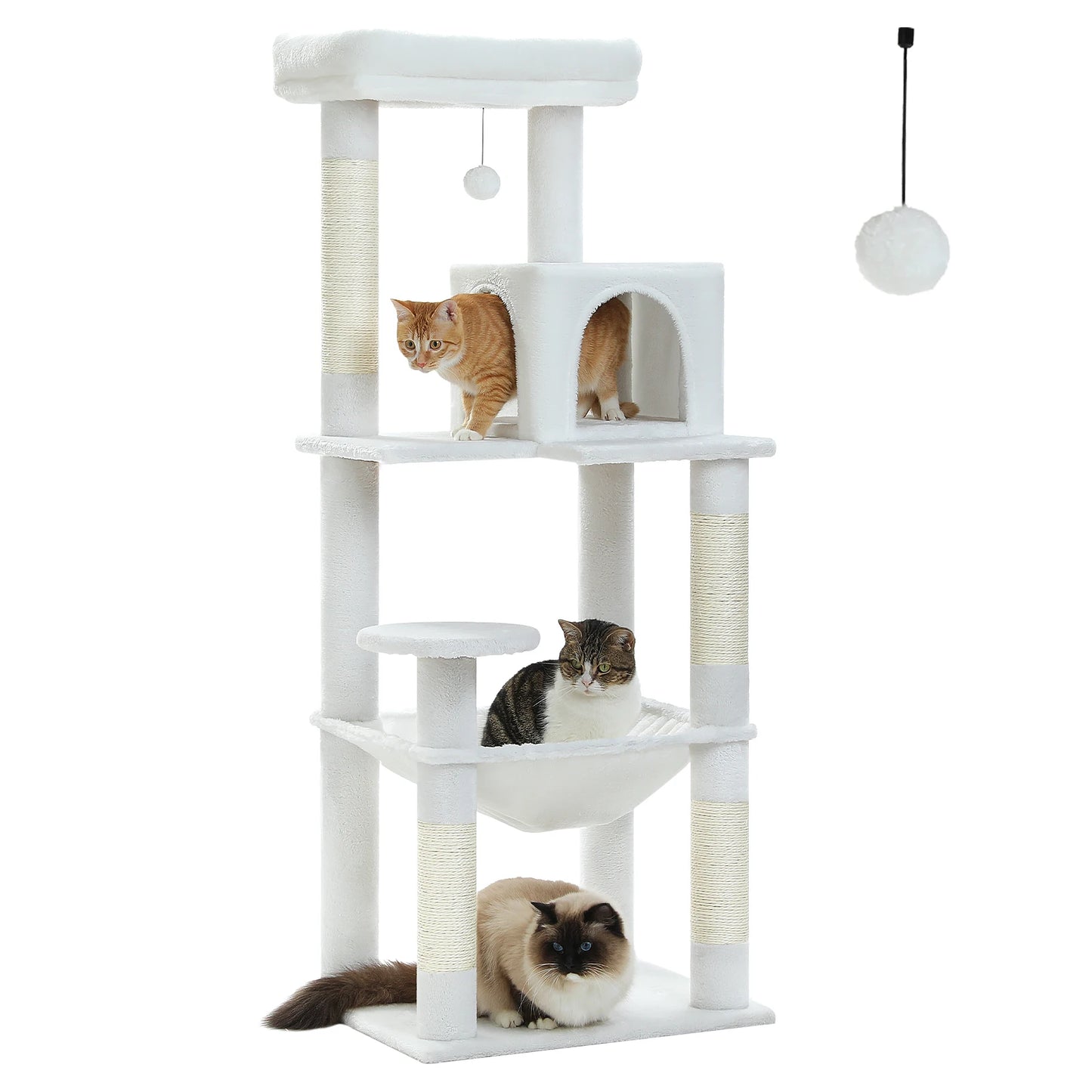 Multi-Level Indoor Cat Tree – Large Cat Tower with Sisal Scratching Posts, Spacious Condo, Toys & Scratcher – Available in 6 Colors