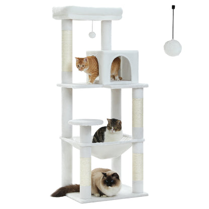 Multi-Level Indoor Cat Tree – Large Cat Tower with Sisal Scratching Posts, Spacious Condo, Toys & Scratcher – Available in 6 Colors