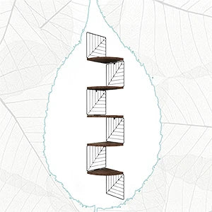 5-Tier Rustic Wood Corner Wall Shelf – Floating Shelves for Bedroom, Bathroom, Kitchen, or Office