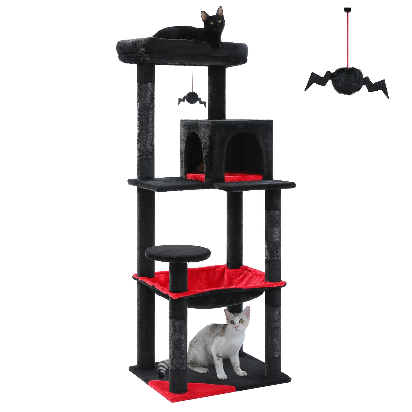 Multi-Level Indoor Cat Tree – Large Cat Tower with Sisal Scratching Posts, Spacious Condo, Toys & Scratcher – Available in 6 Colors