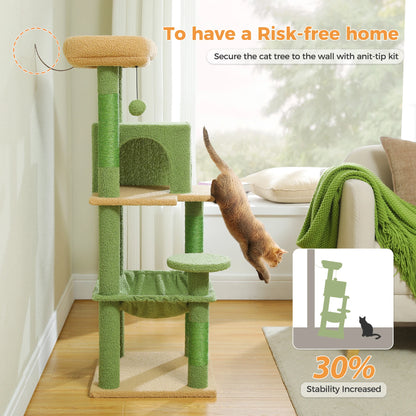 Multi-Level Indoor Cat Tree – Large Cat Tower with Sisal Scratching Posts, Spacious Condo, Toys & Scratcher – Available in 6 Colors