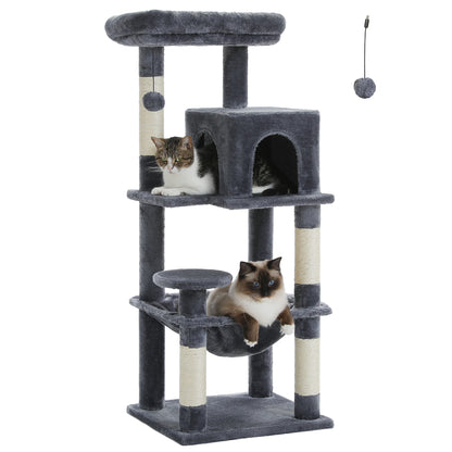 Multi-Level Indoor Cat Tree – Large Cat Tower with Sisal Scratching Posts, Spacious Condo, Toys & Scratcher – Available in 6 Colors