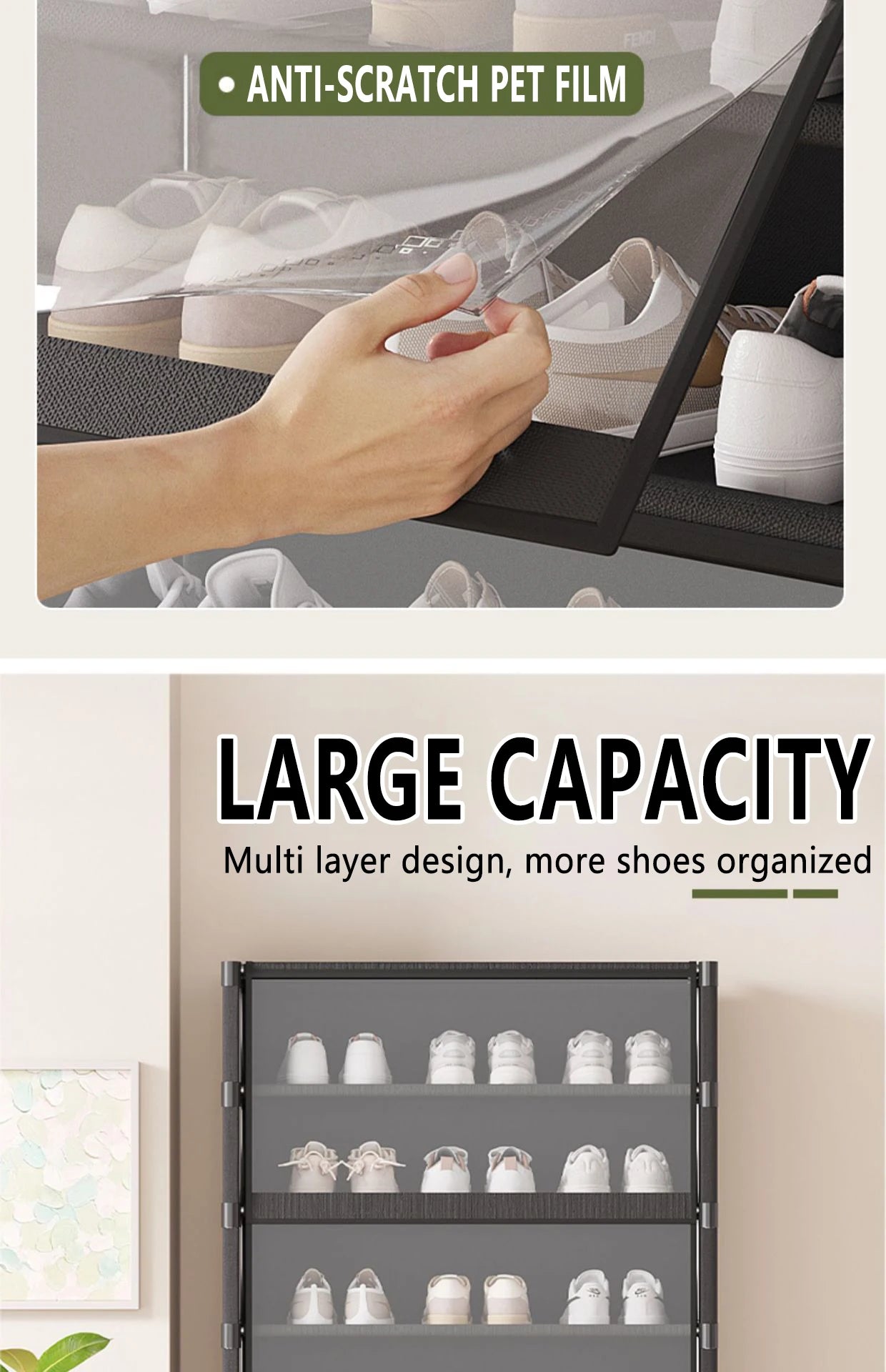 Multi-layer Shoe Cabinet Dustproof Shoe Rack Shoe Hanger Organizer Shelf Holder Shoe Storage Cabinet Space Saving With Clear Lid