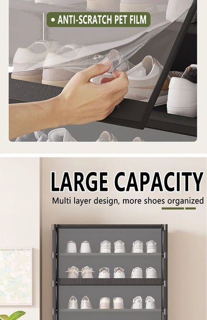 Multi-layer Shoe Cabinet Dustproof Shoe Rack Shoe Hanger Organizer Shelf Holder Shoe Storage Cabinet Space Saving With Clear Lid