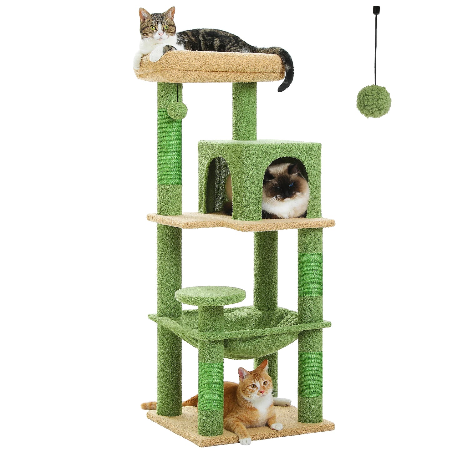 Multi-Level Indoor Cat Tree – Large Cat Tower with Sisal Scratching Posts, Spacious Condo, Toys & Scratcher – Available in 6 Colors