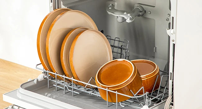24-Piece Ceramic Dinnerware Set – Service for 8 | Reactive Glaze Plates & Bowls – Brown