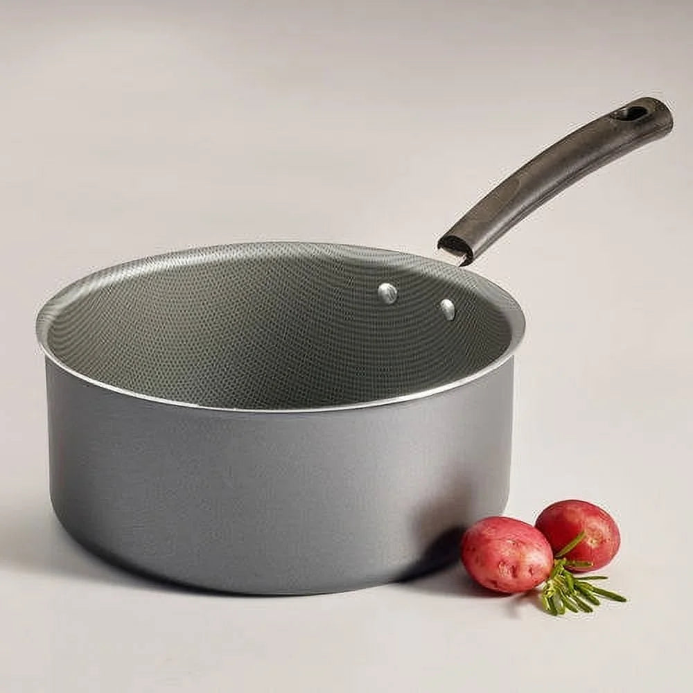 3-Quart Nonstick Saucepan with Lid – Aluminum, Dishwasher Safe, Cool-Touch Handle, Easy Clean-Up