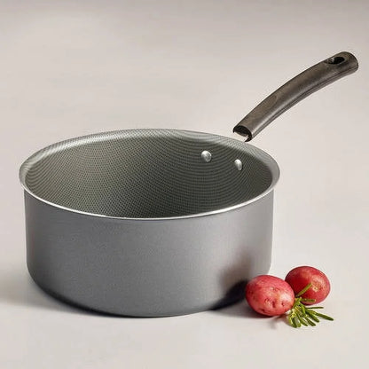 3-Quart Nonstick Saucepan with Lid – Aluminum, Dishwasher Safe, Cool-Touch Handle, Easy Clean-Up