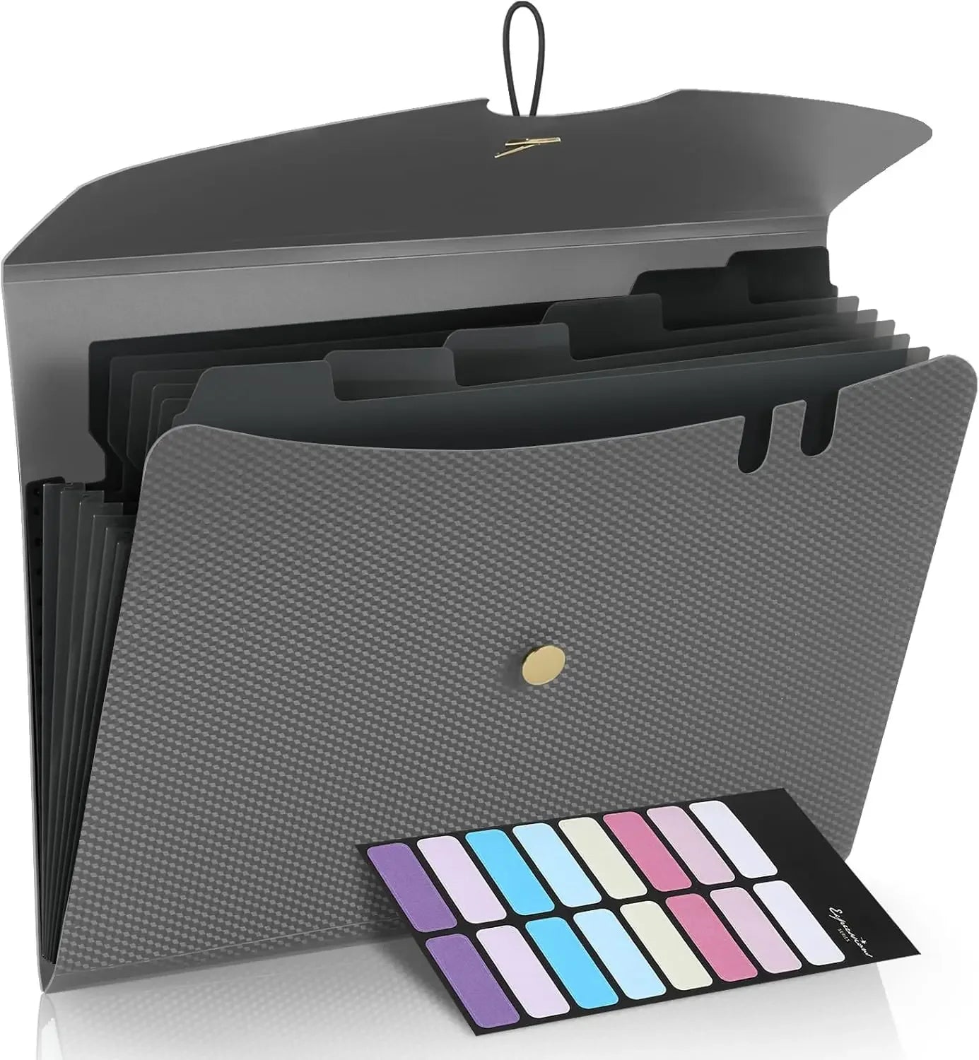 Portable Expandable File Folder, Letter Size, 5 Pockets – School & Office Organizer