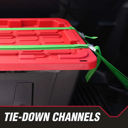 (6-Pack) Hyper Tough 27-Gallon Large Plastic Storage Bins – Black Containers with Red Snap-On