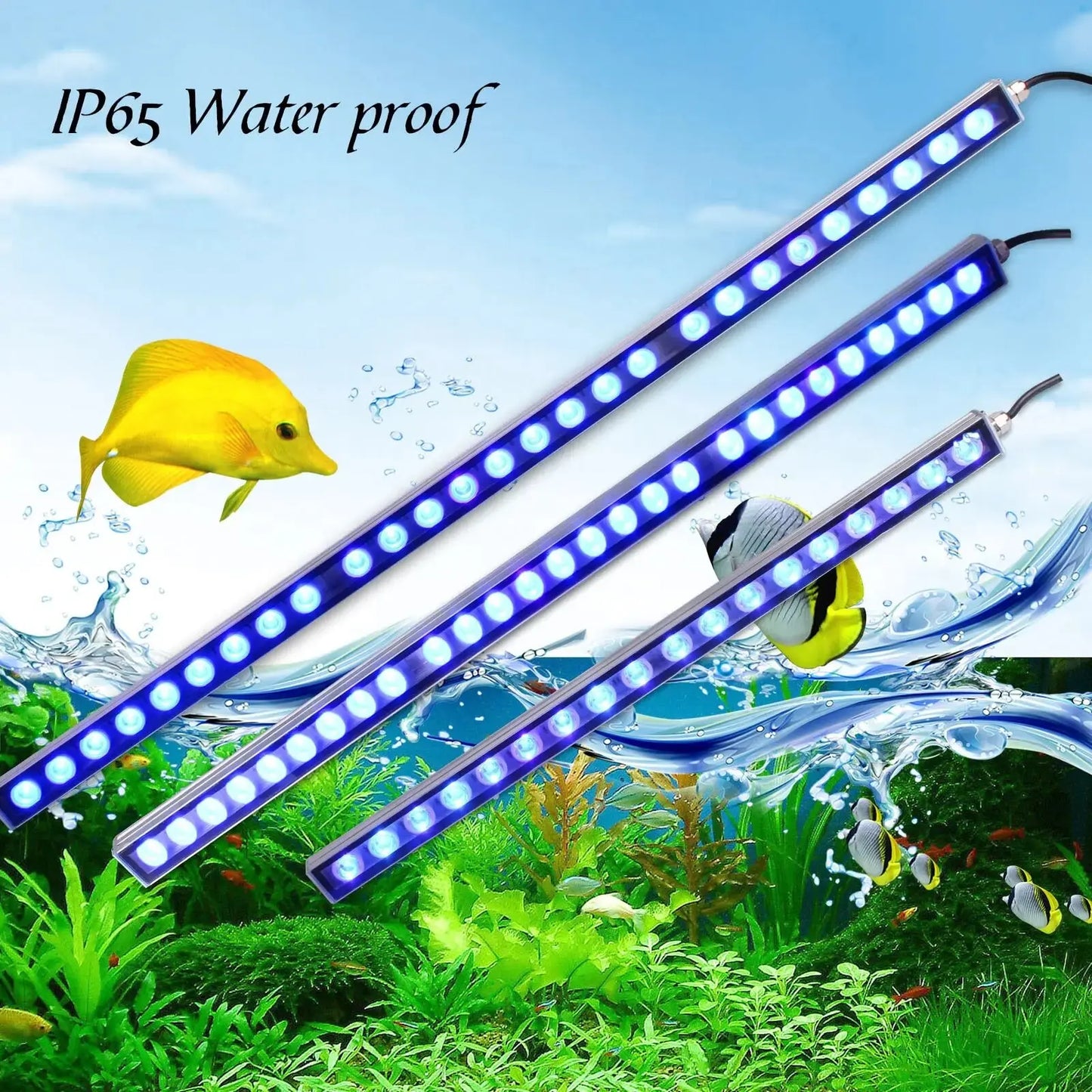 Populargrow 54W / 81W / 108W LED Aquarium Light – 470nm Blue Spectrum LED Strip for Coral Reef & Marine Fish Tanks