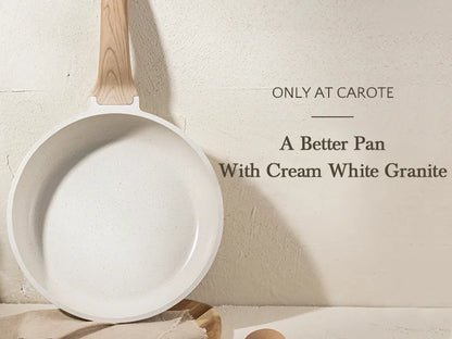 White Granite Pots and Pans Set  16-Piece Nonstick Induction Cookware for All Stovetops