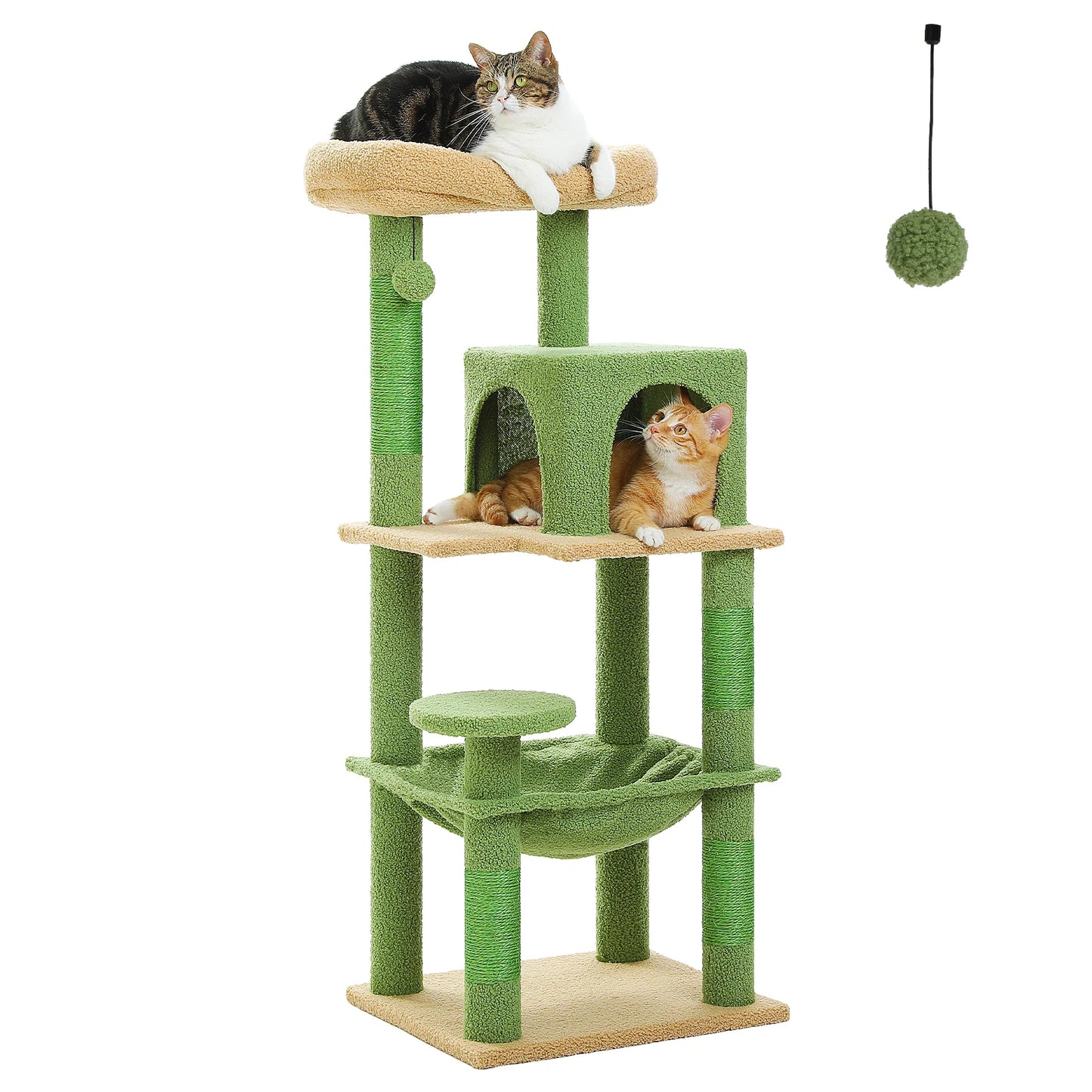 Multi-Level Indoor Cat Tree – Large Cat Tower with Sisal Scratching Posts, Spacious Condo, Toys & Scratcher – Available in 6 Colors