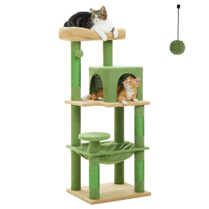 Multi-Level Indoor Cat Tree – Large Cat Tower with Sisal Scratching Posts, Spacious Condo, Toys & Scratcher – Available in 6 Colors