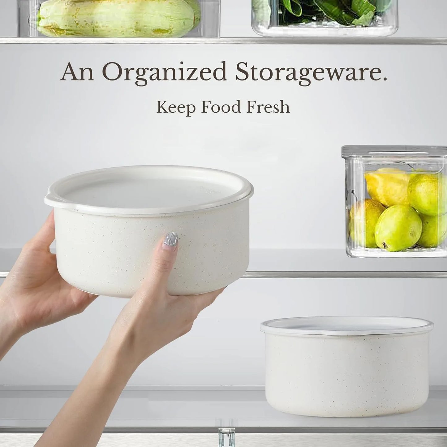 Detachable Handle Nonstick Frying Pan Set – Oven, Refrigerator Safe Cookware in Milky White