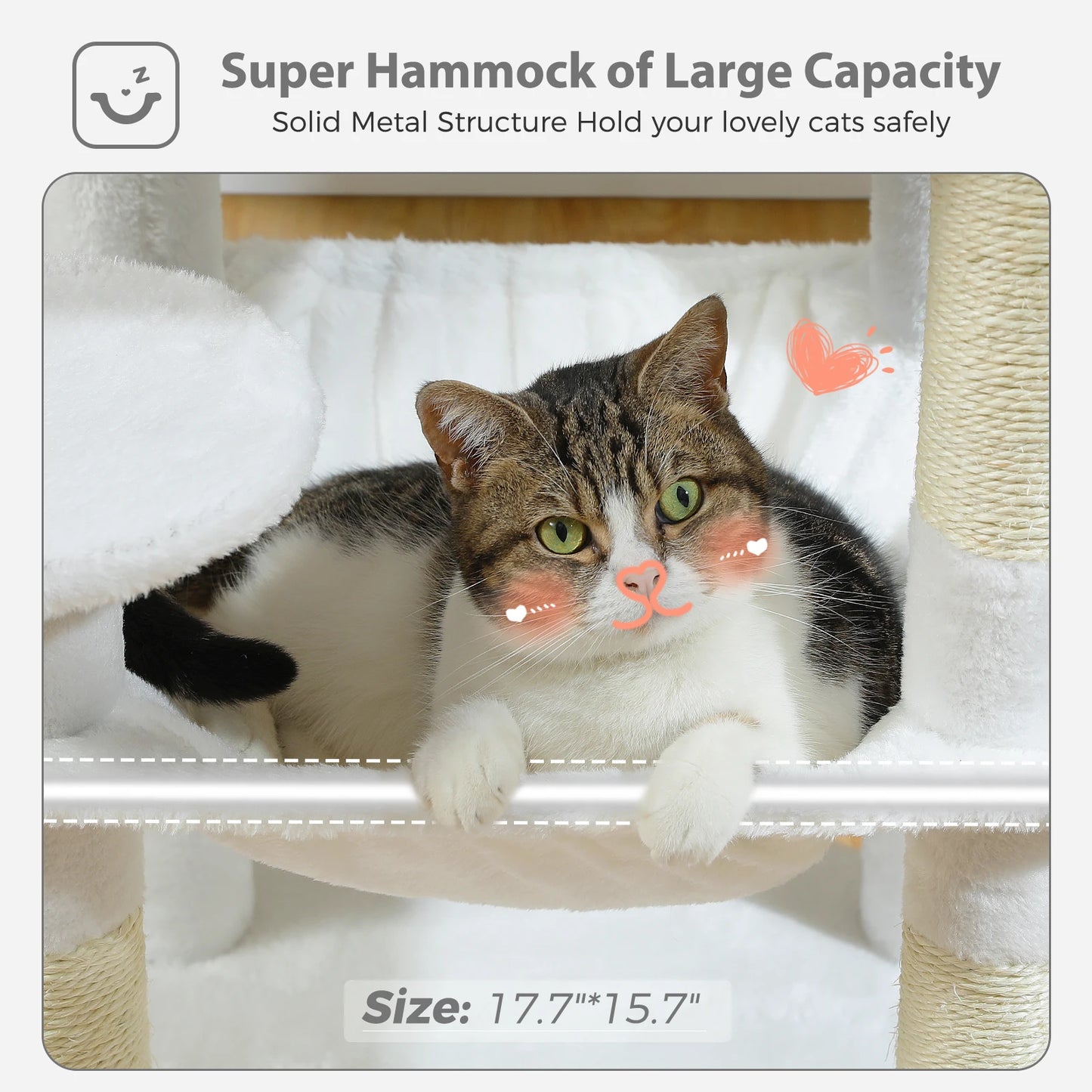 Multi-Level Indoor Cat Tree – Large Cat Tower with Sisal Scratching Posts, Spacious Condo, Toys & Scratcher – Available in 6 Colors