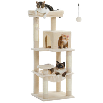 Multi-Level Indoor Cat Tree – Large Cat Tower with Sisal Scratching Posts, Spacious Condo, Toys & Scratcher – Available in 6 Colors