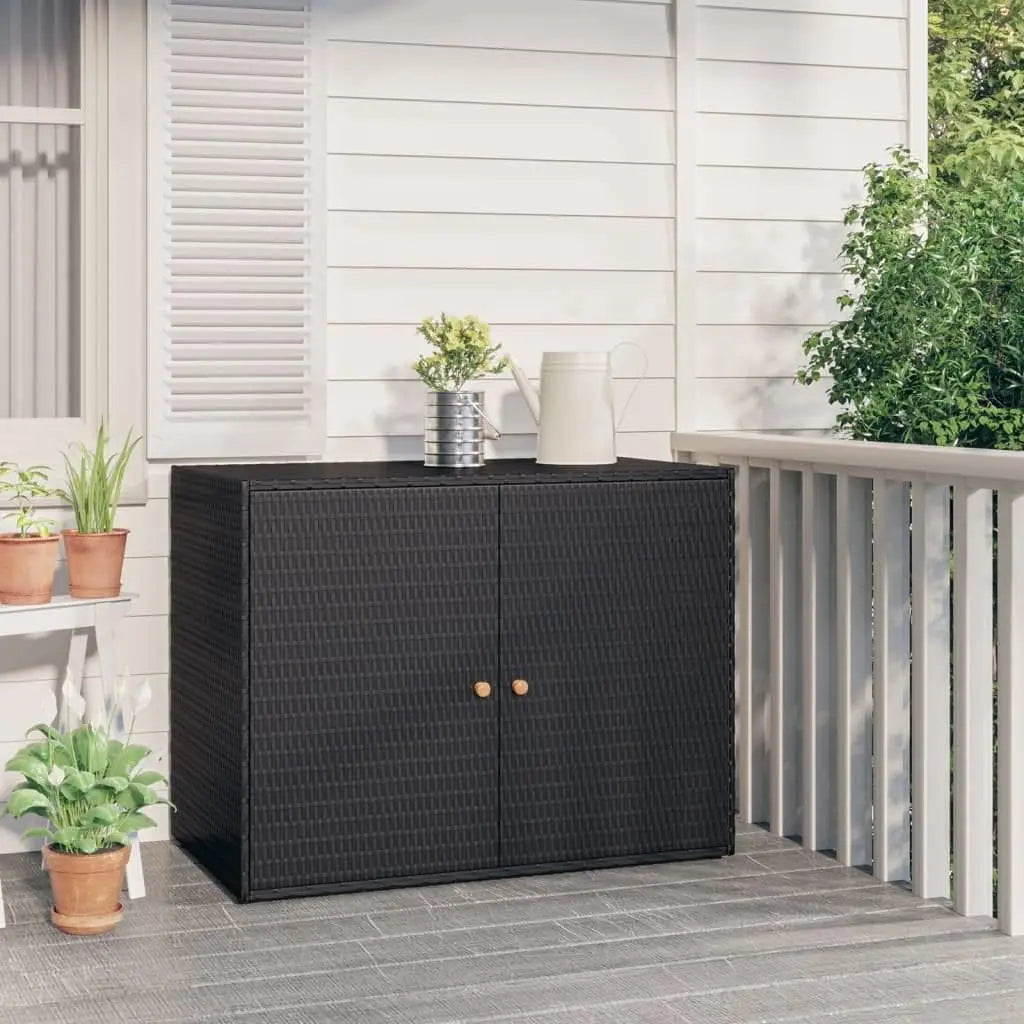 Garden Storage Cabinet with Solid Acacia Wood Doors – Outdoor Tool Chest with Powder-Coated Steel Frame, 39.4" x 21.9" x 31"
