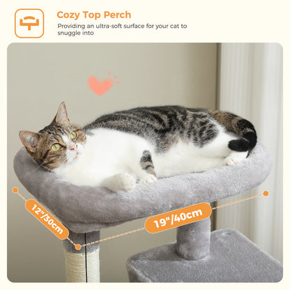 Multi-Level Indoor Cat Tree – Large Cat Tower with Sisal Scratching Posts, Spacious Condo, Toys & Scratcher – Available in 6 Colors