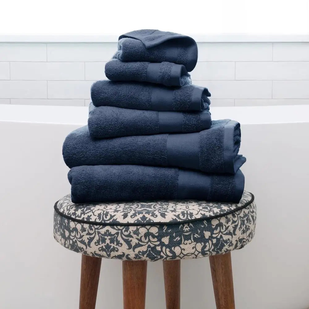 6 Piece Cotton Bath Towel Set Luxury Soft Fade Resistant Low Linting Machine Washable Hotel Quality Towels Home Bathroom