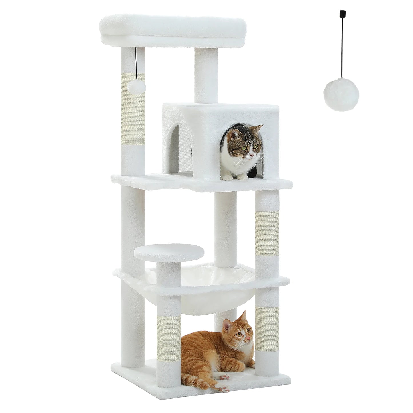 Multi-Level Indoor Cat Tree – Large Cat Tower with Sisal Scratching Posts, Spacious Condo, Toys & Scratcher – Available in 6 Colors