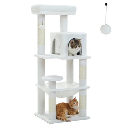 Multi-Level Indoor Cat Tree – Large Cat Tower with Sisal Scratching Posts, Spacious Condo, Toys & Scratcher – Available in 6 Colors