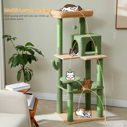 Multi-Level Indoor Cat Tree – Large Cat Tower with Sisal Scratching Posts, Spacious Condo, Toys & Scratcher – Available in 6 Colors