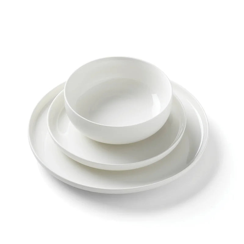 12-Piece White Porcelain Tableware Set Service for 4 | Microwave & Dishwasher Safe | Elegant Dinner Set for Daily Use, Parties & Gifting