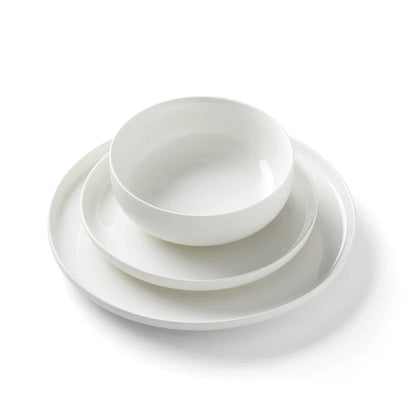 12-Piece White Porcelain Tableware Set Service for 4 | Microwave & Dishwasher Safe | Elegant Dinner Set for Daily Use, Parties & Gifting