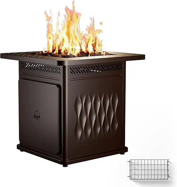 28'' Propane Fire Pit Table – 50,000 BTU Outdoor Gas Fire Pit for Patio, Deck, or Garden – CSA Certified Steel Fire Table