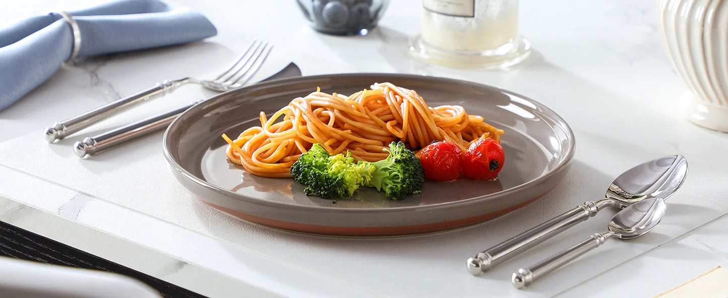 Plates and Bowls Sets, 24 Pieces Modern Ceramic Dinnerware Set for 8 Kitchen Dinner Set Stoneware Dishware Dishes Set Microwave