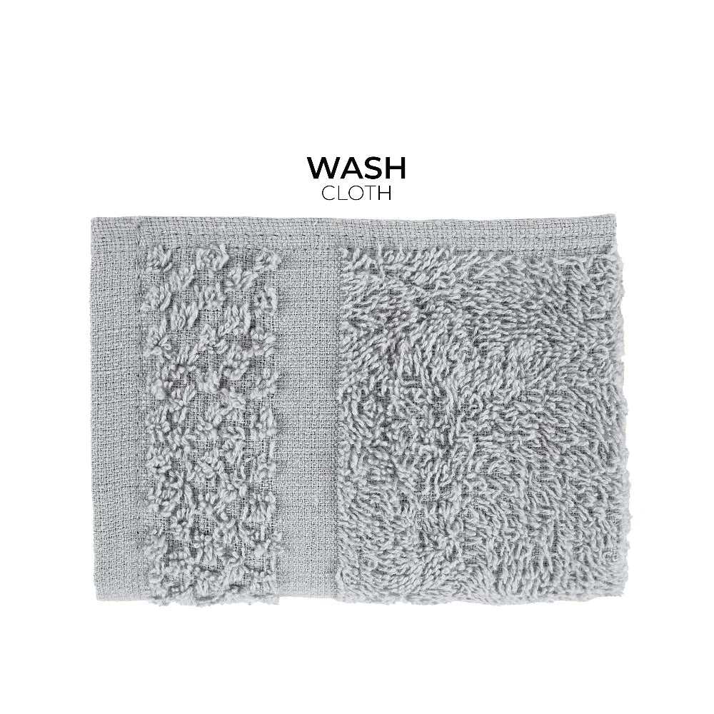 10 Piece Cotton Towel Set Soft Absorbent Bath Towels Quick Dry Durable Washcloths Hand Towels Popcorn Textured Border Machine