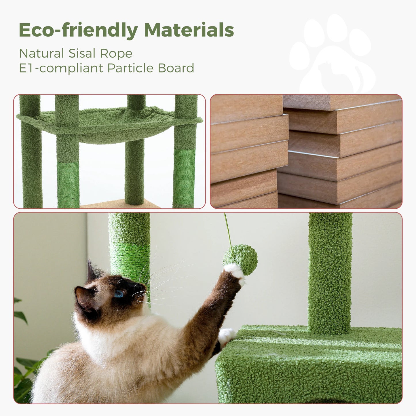 Multi-Level Indoor Cat Tree – Large Cat Tower with Sisal Scratching Posts, Spacious Condo, Toys & Scratcher – Available in 6 Colors