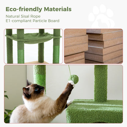 Multi-Level Indoor Cat Tree – Large Cat Tower with Sisal Scratching Posts, Spacious Condo, Toys & Scratcher – Available in 6 Colors