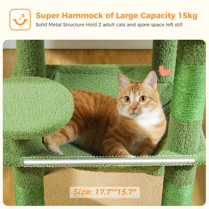 Multi-Level Indoor Cat Tree – Large Cat Tower with Sisal Scratching Posts, Spacious Condo, Toys & Scratcher – Available in 6 Colors