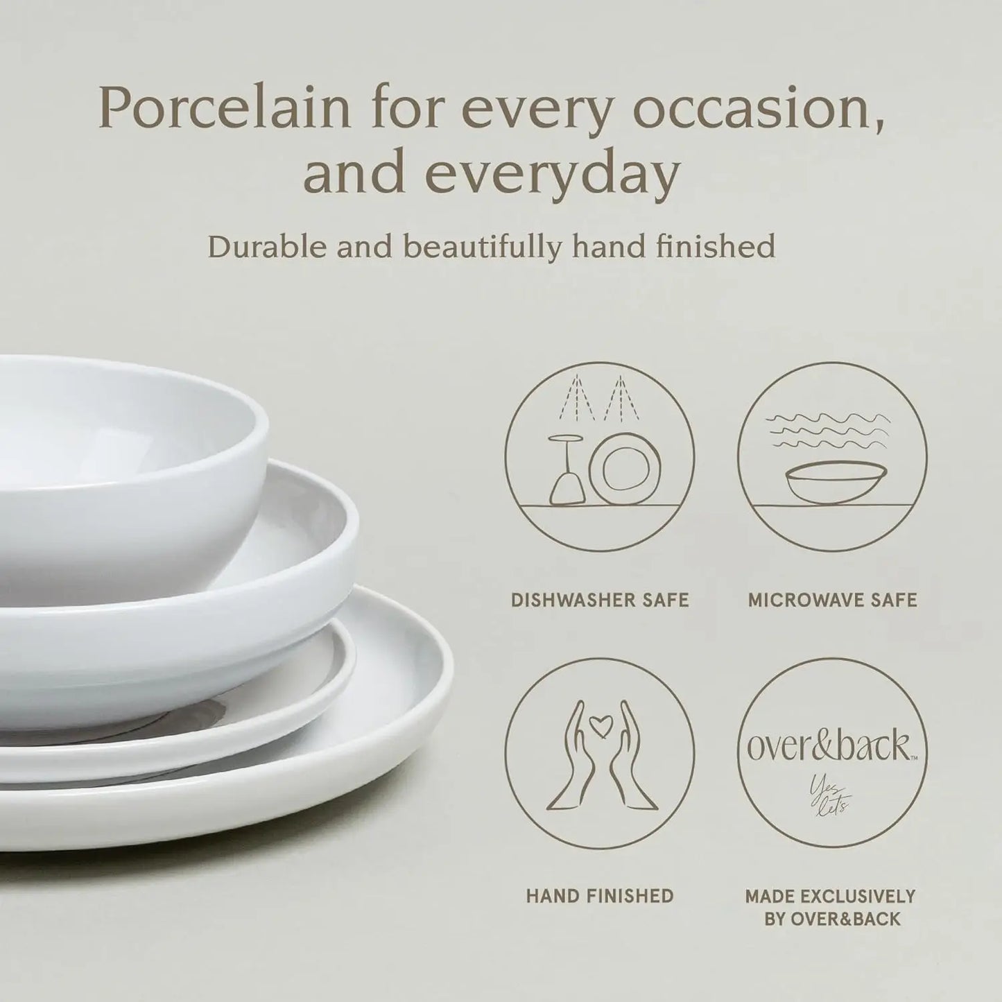 Coupe 16-Piece Porcelain Dinnerware Set – Modern Everyday Essentials