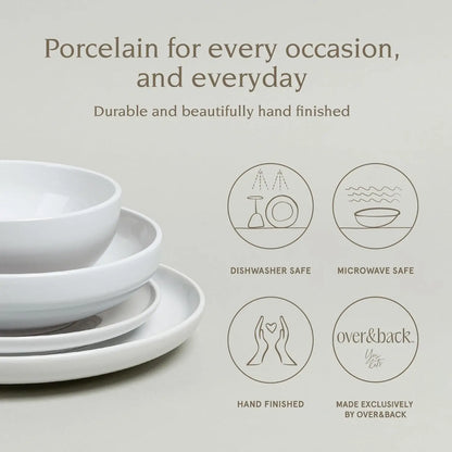 Coupe 16-Piece Porcelain Dinnerware Set – Modern Everyday Essentials