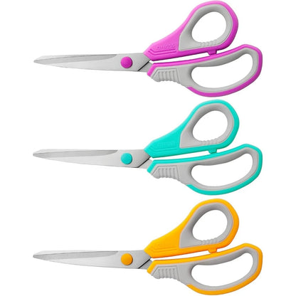 All-Purpose 8.5'' Scissors Set – 3 Ultra Sharp Pairs with Thick Blades & Comfortable Grip Handles