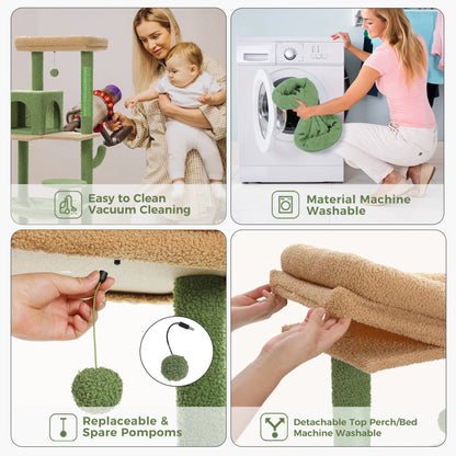 Multi-Level Indoor Cat Tree – Large Cat Tower with Sisal Scratching Posts, Spacious Condo, Toys & Scratcher – Available in 6 Colors