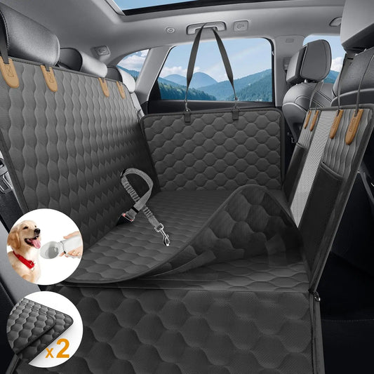 Foldable Dog Car Seat & Hammock – Waterproof Pet Travel Mat, Car Back Seat and Trunk Protector